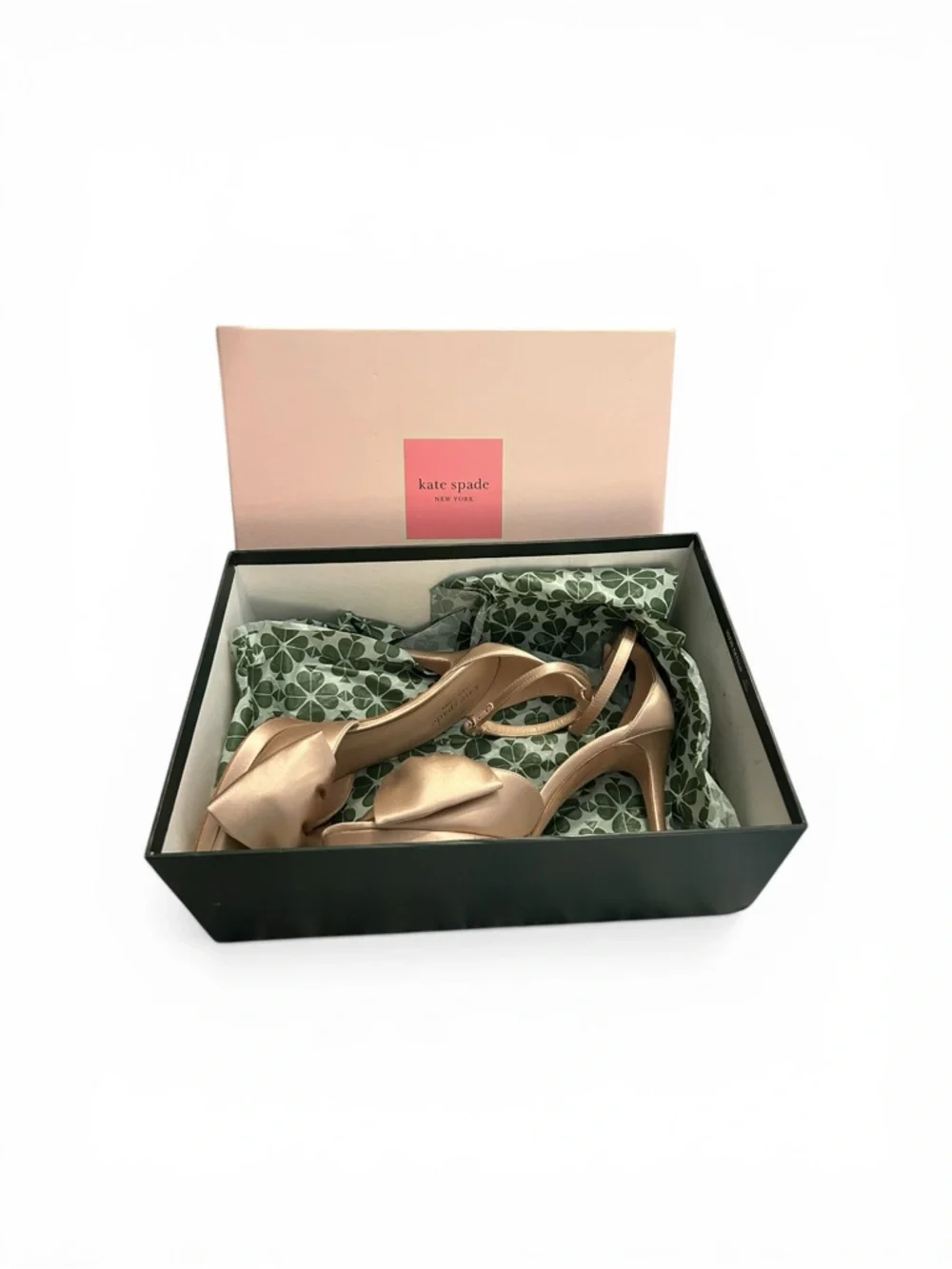 Kate Spade Satin blush bow heels